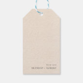 Beige linnen Simple Script Welkom Trouwcadeau Tag Cadeaulabel (Achterkant)