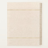 Beige linnen textuur eenvoudig goud lijst planner (Achterkant)