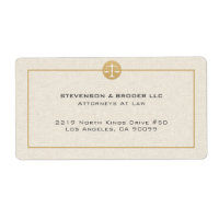 Beige Linnen Textuur & Gold Justice Logo
