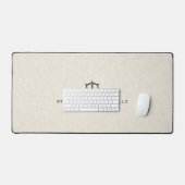 Beige linnen textuur & gouden justitieweegschaal bureaumat (Keyboard & Muis)