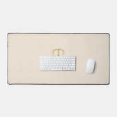 Beige Linnen Textuur & Gouden Rechtvaardigheid Sch Bureaumat (Keyboard & Muis)