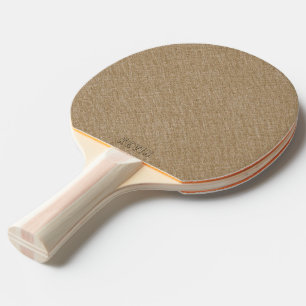 Beige linnen textuur minimaal monogram tafeltennisbatje