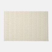 Beige linnen traditionele moderne visgraat deurmat (Voorkant)