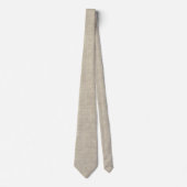 Beige Linnen Uitzicht Bruidegom Bruidsjonkers Trou Stropdas (Voorkant)
