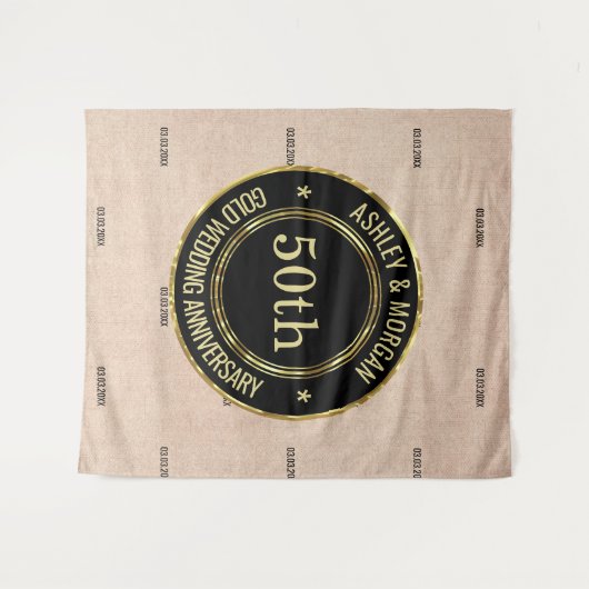 Beige Linnen Wandkleed (Voorkant (horizontaal))