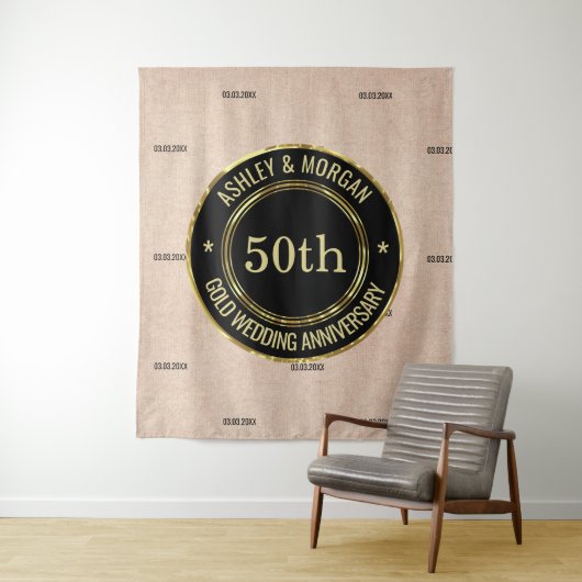 Beige Linnen Wandkleed (In situ)