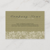 Beige Linnen & Wit Linnen & Kant 2 Visitekaartje (Achterkant)