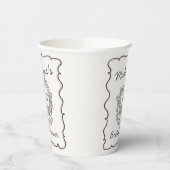 Beige Lint Retro Hart Coquette Cake Bruidsmeisjesf Papieren Bekers (Links)