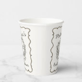 Beige Lint Retro Hart Coquette Cake Bruidsmeisjesf Papieren Bekers (Rechts)