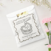 Beige Lint Retro Hart Coquette Cake Galentines Bedankzakje (Gezegeld)