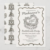 Beige Lint Retro Hart Coquette Taart Verloofd Meis Kaart (Voorkant / Achterkant)