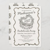 Beige Lint Retro Hart Coquette Taart Verloofdengoe Kaart (Voorkant / Achterkant)