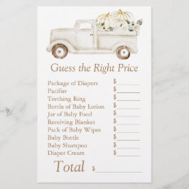 Beige Little Pumpkin Baby shower Guess Right Prijs