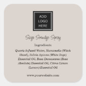 Beige | Logo Ingrediënten Productetiketten Vierkante Sticker (Voorkant)