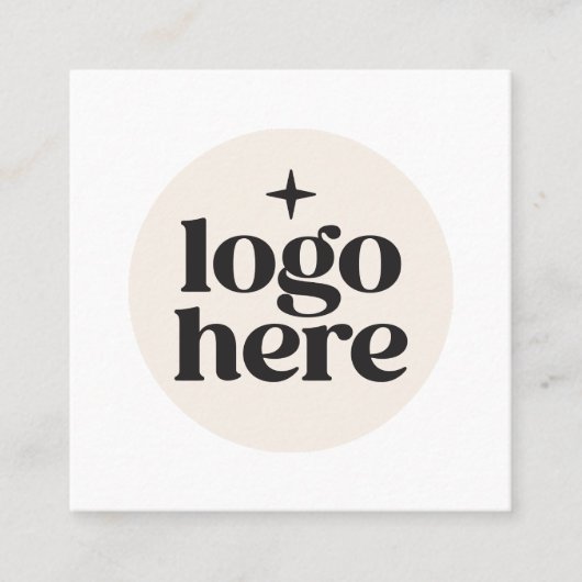 Beige Logo QR Code Social Media Vierkante Visitekaartje (Voorkant)