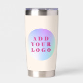 Beige logo zakelijk geïsoleerde drinkbeker (Voorkant)