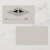 Beige Love Bird Swirls Place Card Plaatskaartje (Voorkant / Achterkant)