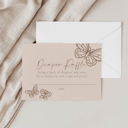 Beige Luier Raffle Baby shower Kaart Notitiekaartje