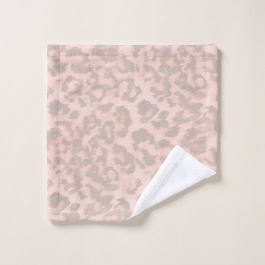 Beige luipaard afdruk: badhanddoekset bad handdoek (Wasdoekje)