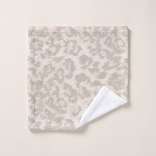 Beige luipaard afdruk: badhanddoekset bad handdoek (Wasdoekje)