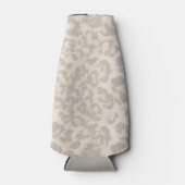 Beige luipaardprint . flesjeskoeler (Voorkant)