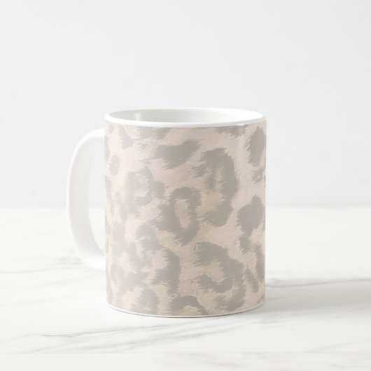 Beige luipaardprint. koffiemok (Voorkant links)