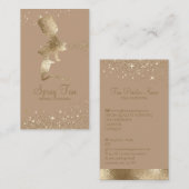 Beige Lux Tanning Spray Sparkle Gold Visitekaartje (Voorkant / Achterkant)