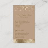 Beige Lux Tanning Spray Sparkle Gold Visitekaartje (Achterkant)