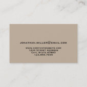 Beige luxe gouden initieel logo visitekaartje (Achterkant)