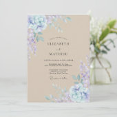 Beige Maagdenpalm Bloem Bruiloft Kaart (Staand voorkant)