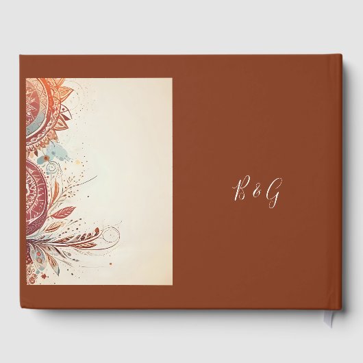 beige macrame bruiloft gastenboek (Achterkant)