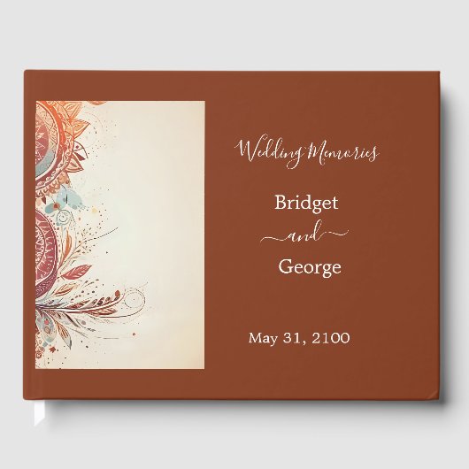 beige macrame bruiloft gastenboek (Voorkant)