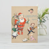 Beige  Mad Santa Claus Kaart (Staand voorkant)