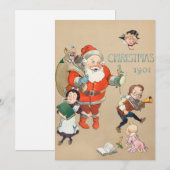 Beige  Mad Santa Claus Kaart (Voorkant / Achterkant)