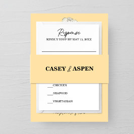 Beige Magnolia Wedding Uitnodigingen Wikkel