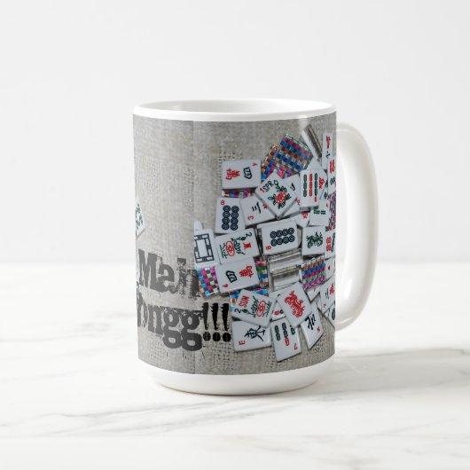 Beige- mah jongg mok (Voorkant rechts)