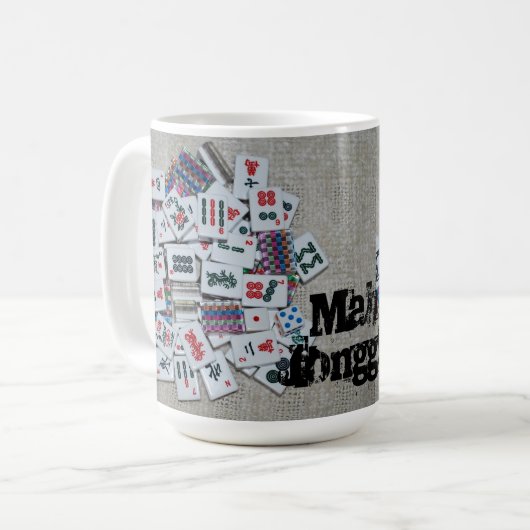 Beige- mah jongg mok (Voorkant links)