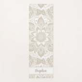 Beige Mandala Yogamat  naam (Voorkant)