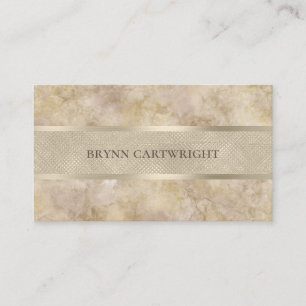 Beige Marble en Champagne Shimmer Modern Elegant Visitekaartje