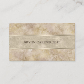 Beige Marble en Champagne Shimmer Modern Elegant Visitekaartje