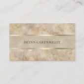 Beige Marble en Champagne Shimmer Modern Elegant Visitekaartje (Voorkant)