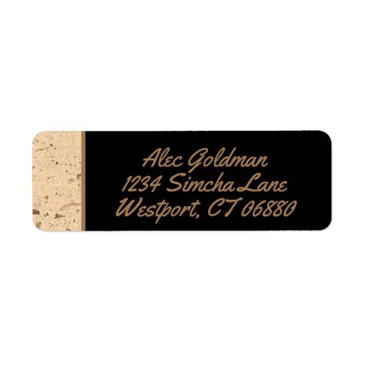 Beige Marble Return Address Label (Voorkant)