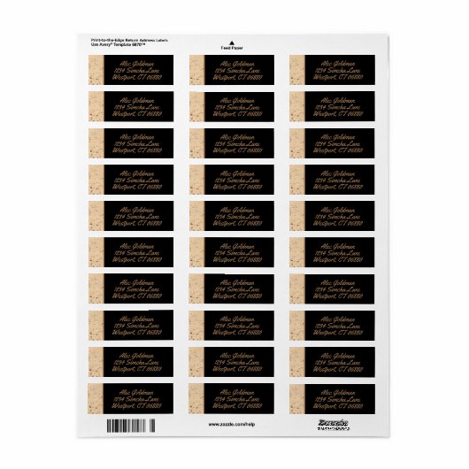 Beige Marble Return Address Label (Full Sheet)