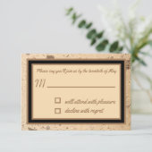 Beige Marble RSVP-kaart RSVP Kaartje (Staand voorkant)