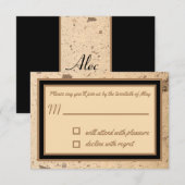 Beige Marble RSVP-kaart RSVP Kaartje (Voorkant / Achterkant)