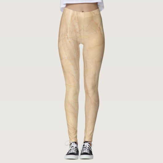 Beige Marble Stone Leggings (Voorkant)
