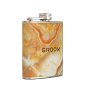 Beige Marble Stone Print Heupfles (Rechts)