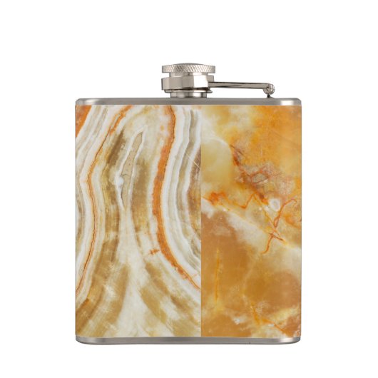 Beige Marble Stone Print Heupfles (Achterkant)