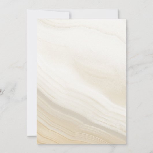 Beige Marble Stone Save The Date (Achterkant)