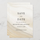 Beige Marble Stone Save The Date (Voorkant / Achterkant)